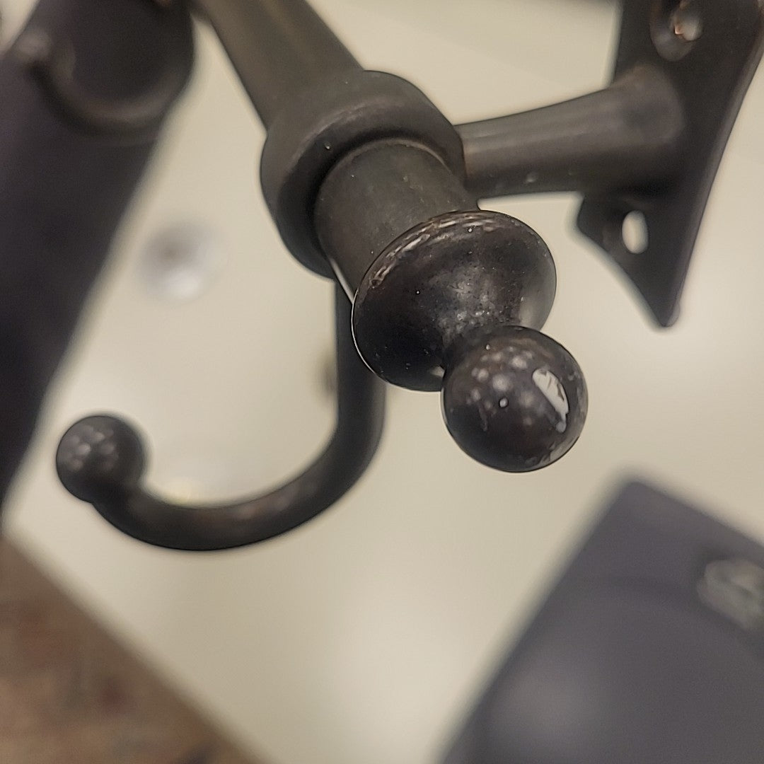 Wall-Mounted Iron Coat Rack Bar w/ 4 Hooks - colletteconsignment.com