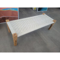 White Woven Rope Bench by Calypso Home - AS IS