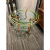 Two Tier Etched & Painted Glass Side Table