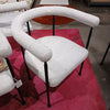 Pair of Marbella Chairs in Off-White Linen w/ Black Metal Legs