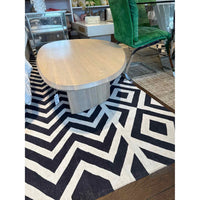 Kidney Shaped Coffee Table in Natural Oak 60"L x 36"W x 15.5"H