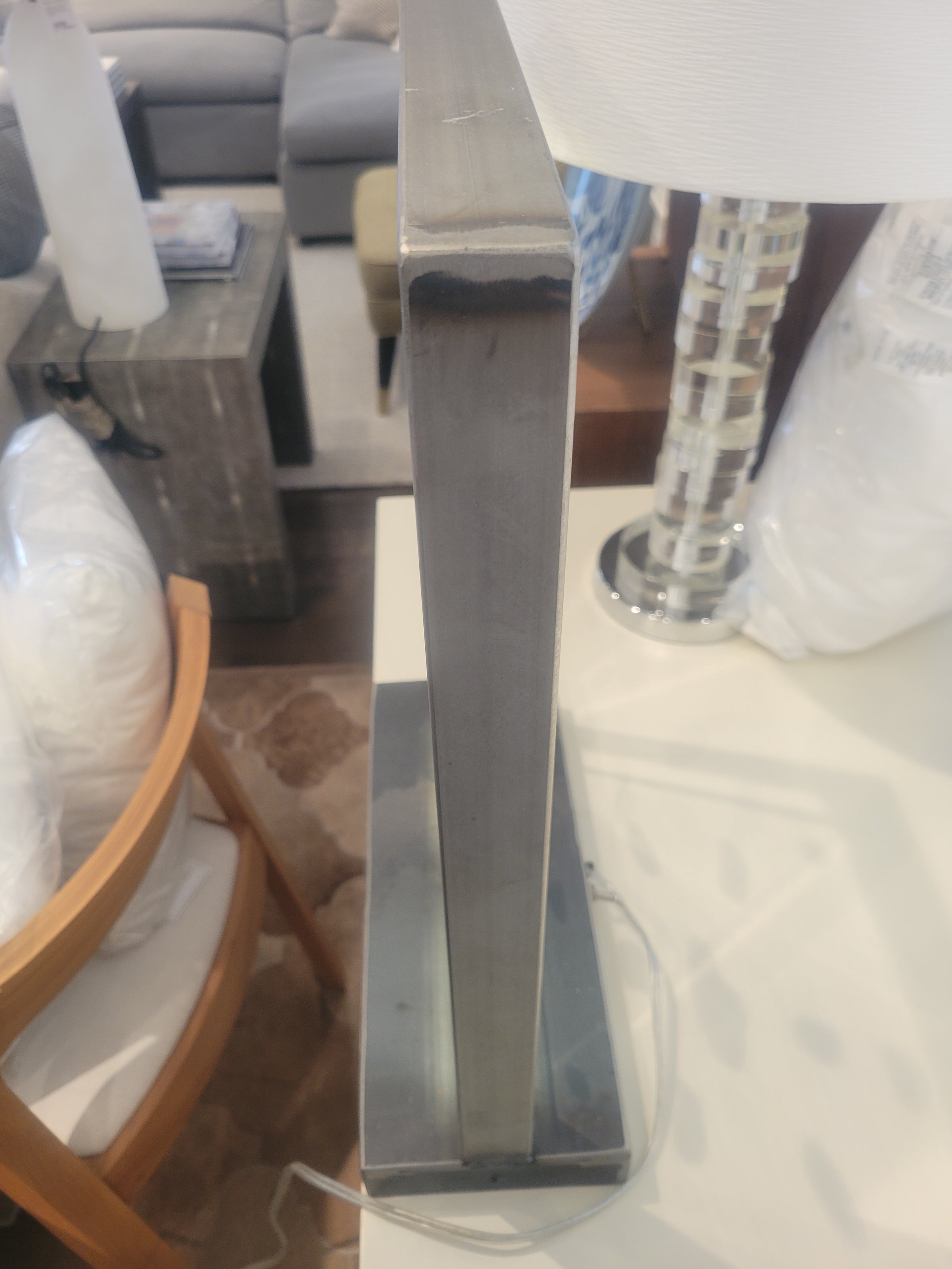 Floating Quartz Geodes in Lucite Table Lamp w/ Steel Frame by Kimberly McDonald