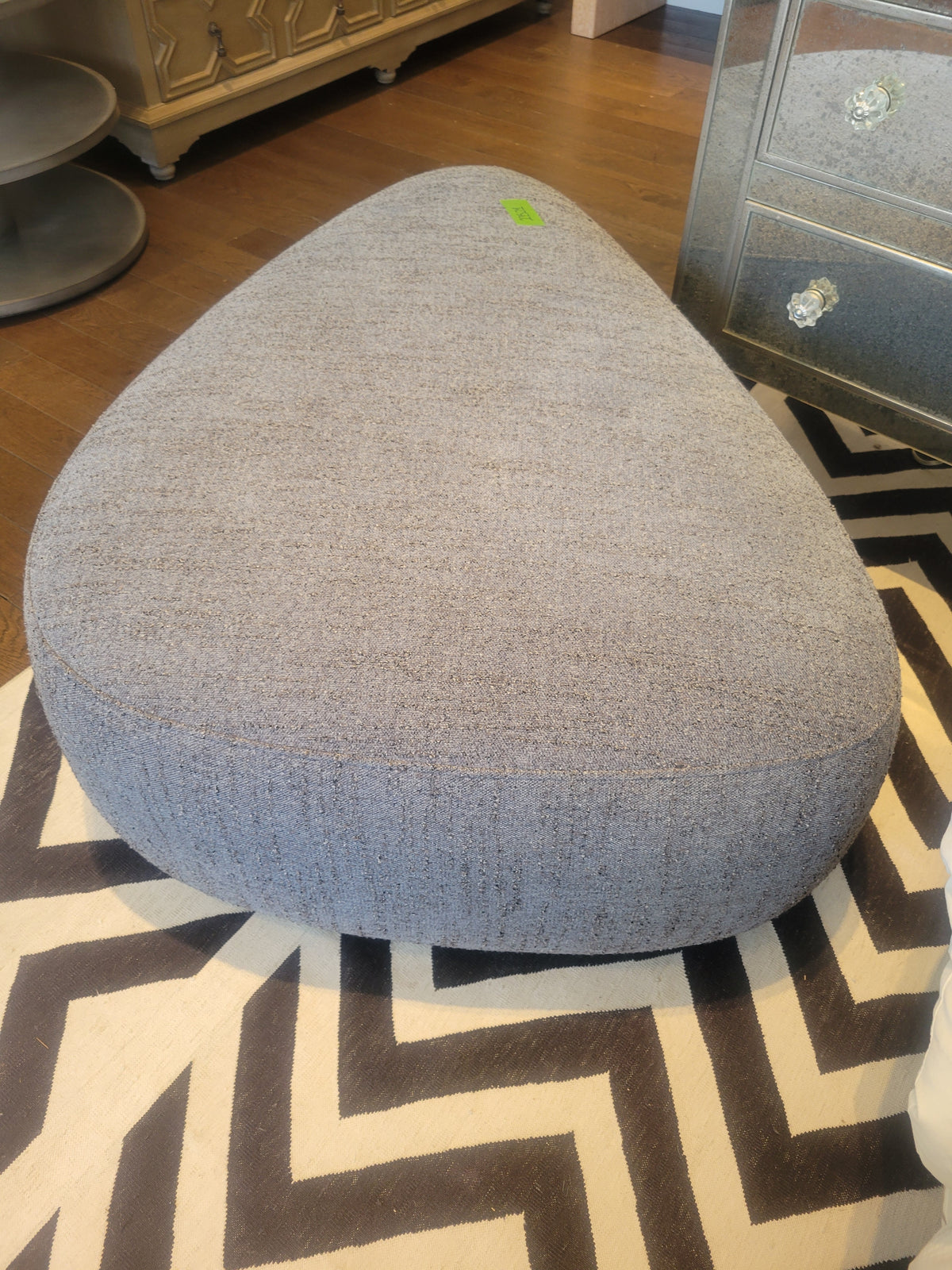 Gray Rounded Triangle Ottoman