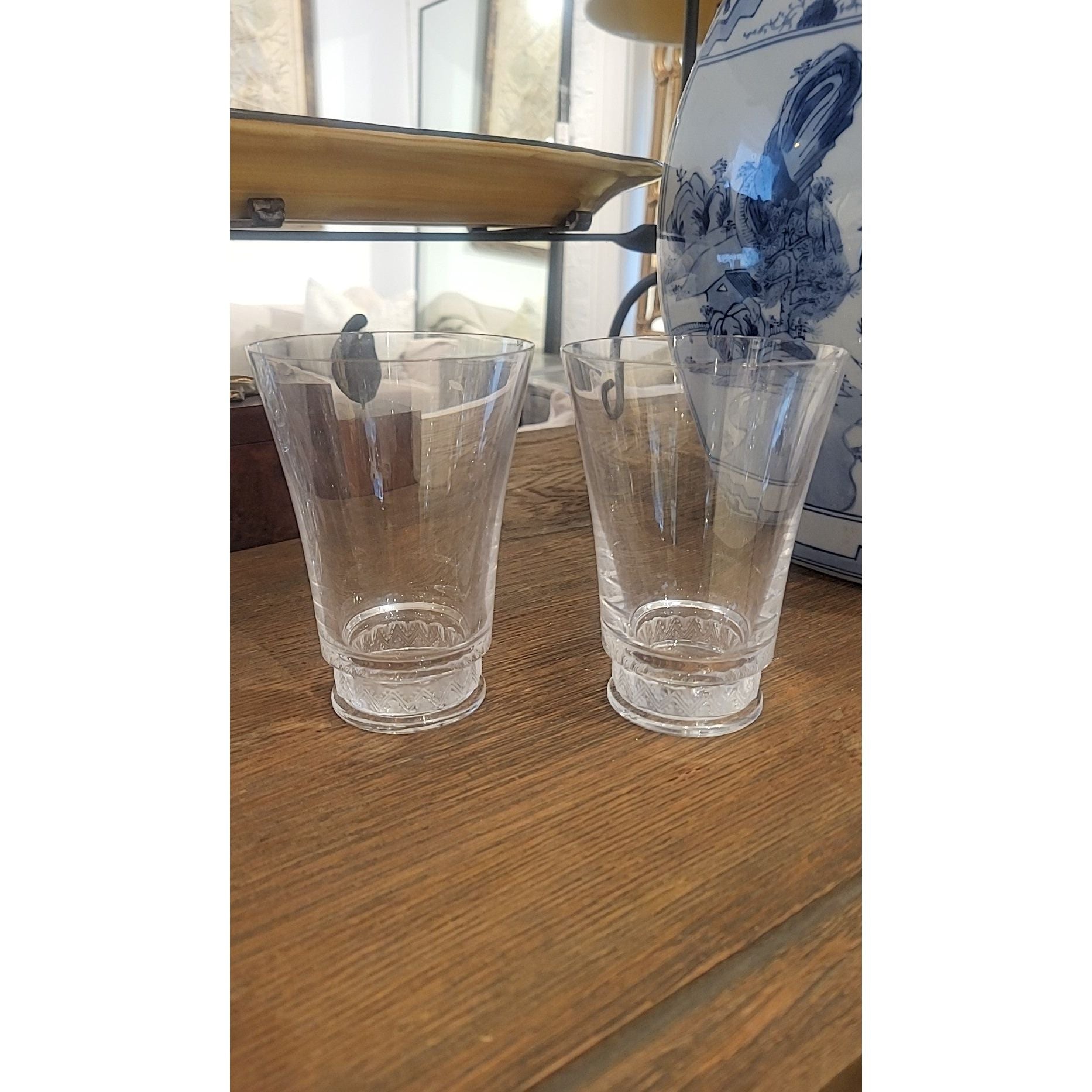 PAIR of 1942 Rene Lalique Crystal Glasses