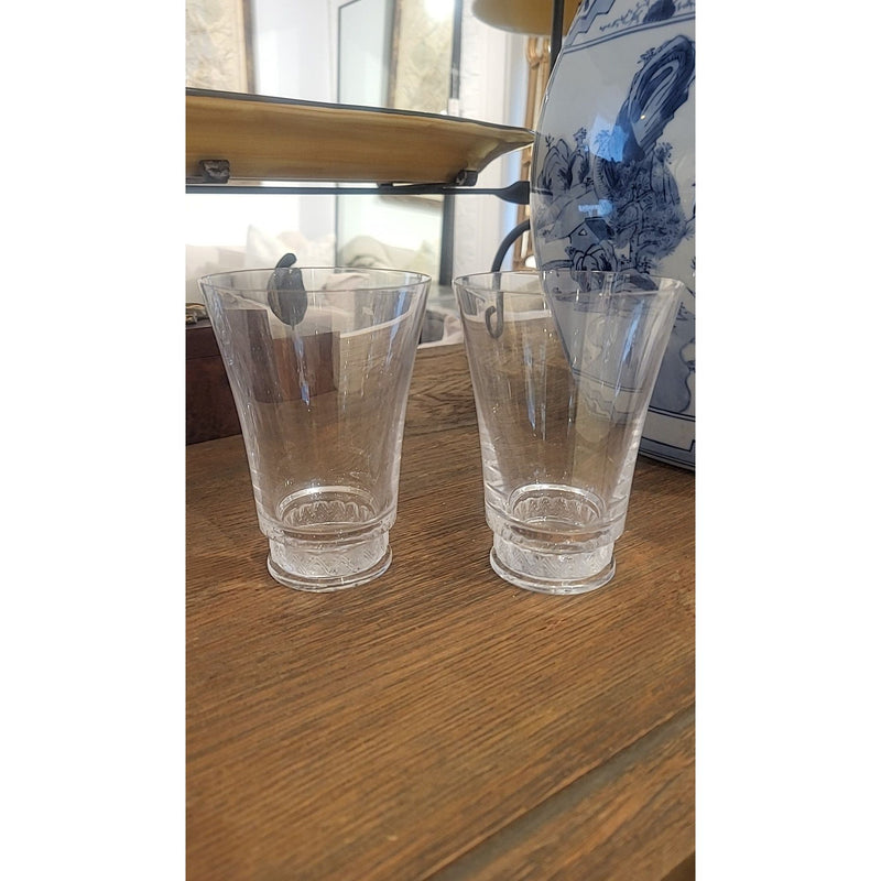 PAIR of 1942 Rene Lalique Crystal Glasses