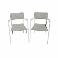 Pair of Echo Dining Armchairs in Silver - colletteconsignment.com