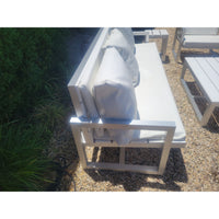 Aluminum 3-Seater Sofa w/ White Poly Cushions & 3 Pillows by Gandia Blasco
