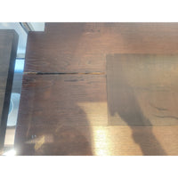 Vintage Oak Sideboard w/ Brass Pulls & Key