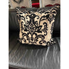 Black & White Velvet Design Pillow with Bead Trimming