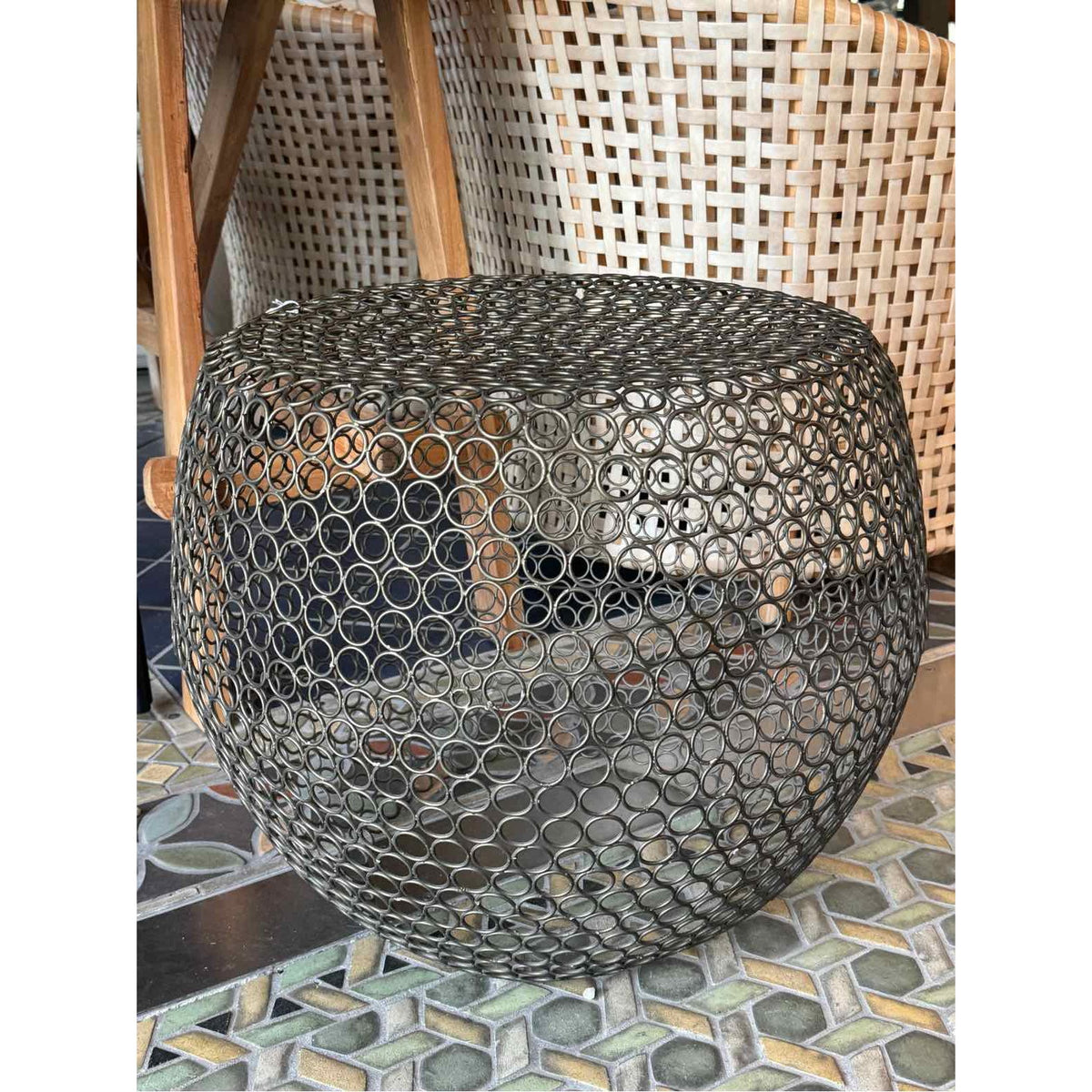 Brass Chain Link Side Table