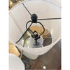 PAIR of Ribbed Glass Table Lamps w/ White Shades