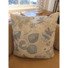 PAIR of Custom Light Blue & Gray Floral Print Square Pillows