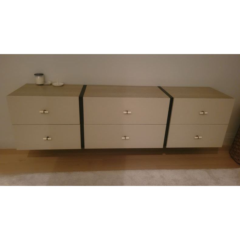 Faux Ostrich Leather 6-Drawer Floating Dresser - AS IS