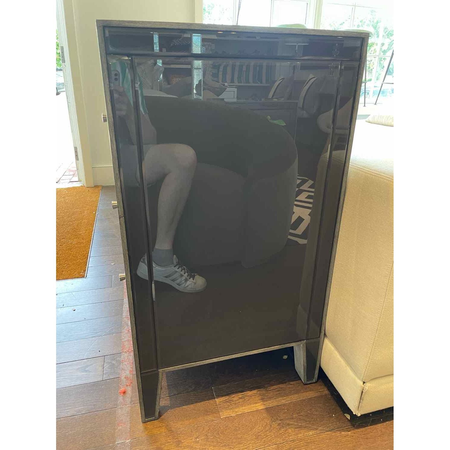 Gray Glass 6-Drawer Dresser Attrib. to Arhaus (AS IS)