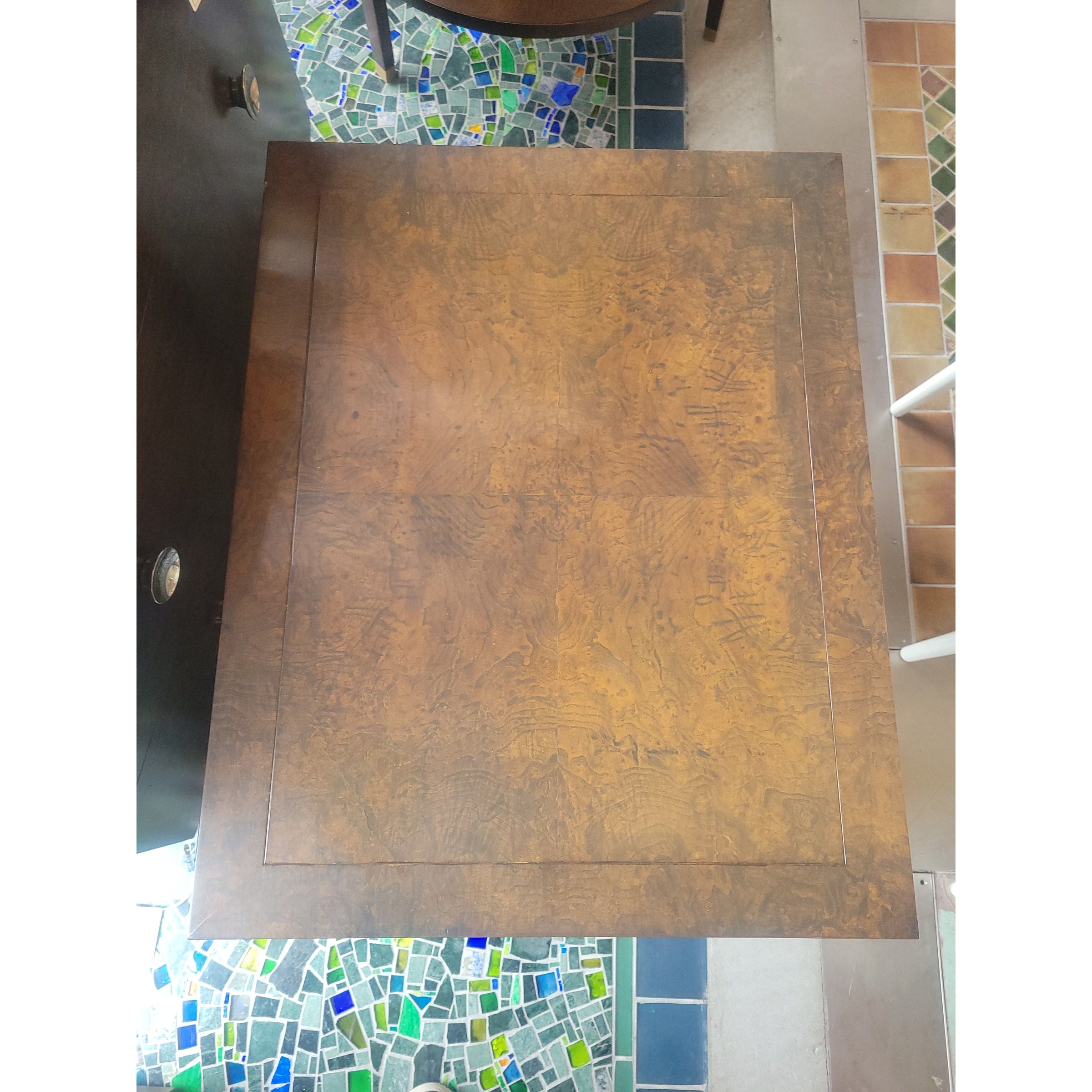 Rectangular Burlwood Side Table (AS IS) - colletteconsignment.com