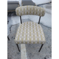 SET of 4 'Remy' Upholstered Dining Chairs on Pewter Legs by MG&BW (AS IS)