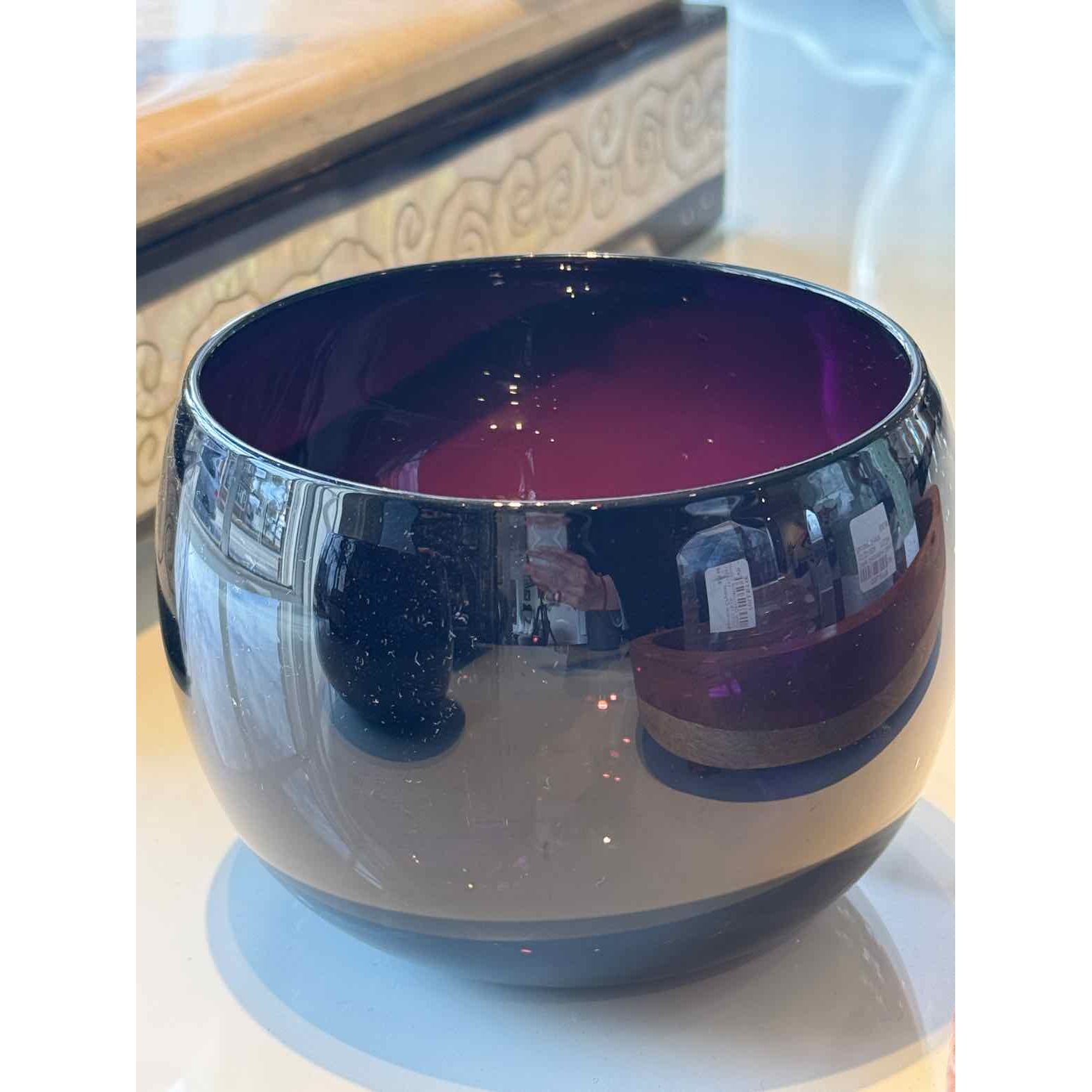 Mid-Century Purple Glass Bowls - 5"dia x 4"H