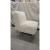 Beige Shag Chair & Ottoman w/ Lucite Legs