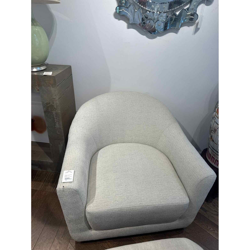 Newport Curved Back Lounge Chair in Cream Linen