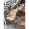 SET of 4 Gray Powder-Coated Steel Swivel Stools w/ Leather Seats - AS IS
