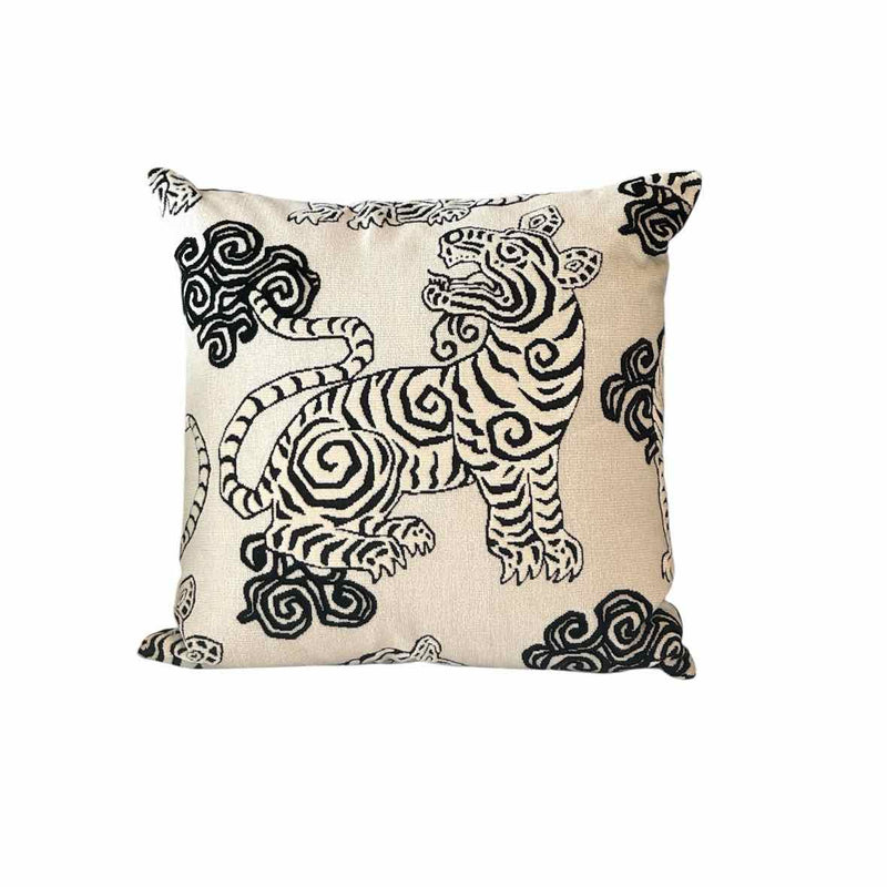 Z Gallerie Black & White Tibetan Tiger Pillow