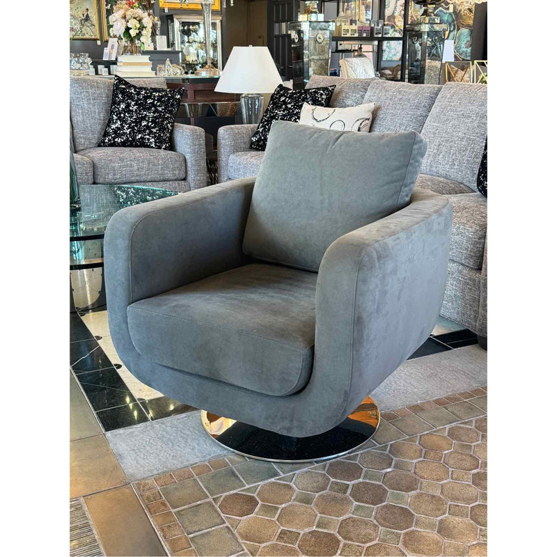 Jensen-Lewis Orion Swivel Chair by DellaRobbia in Grey 31"W x 36"D x 36"H