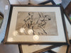 SET of 4 Figural Drawings in Wood Frames by Unknown Artist