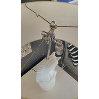 Vintage Hollywood Regency Horse Rook Table Lamp w/ Shade - colletteconsignment.com