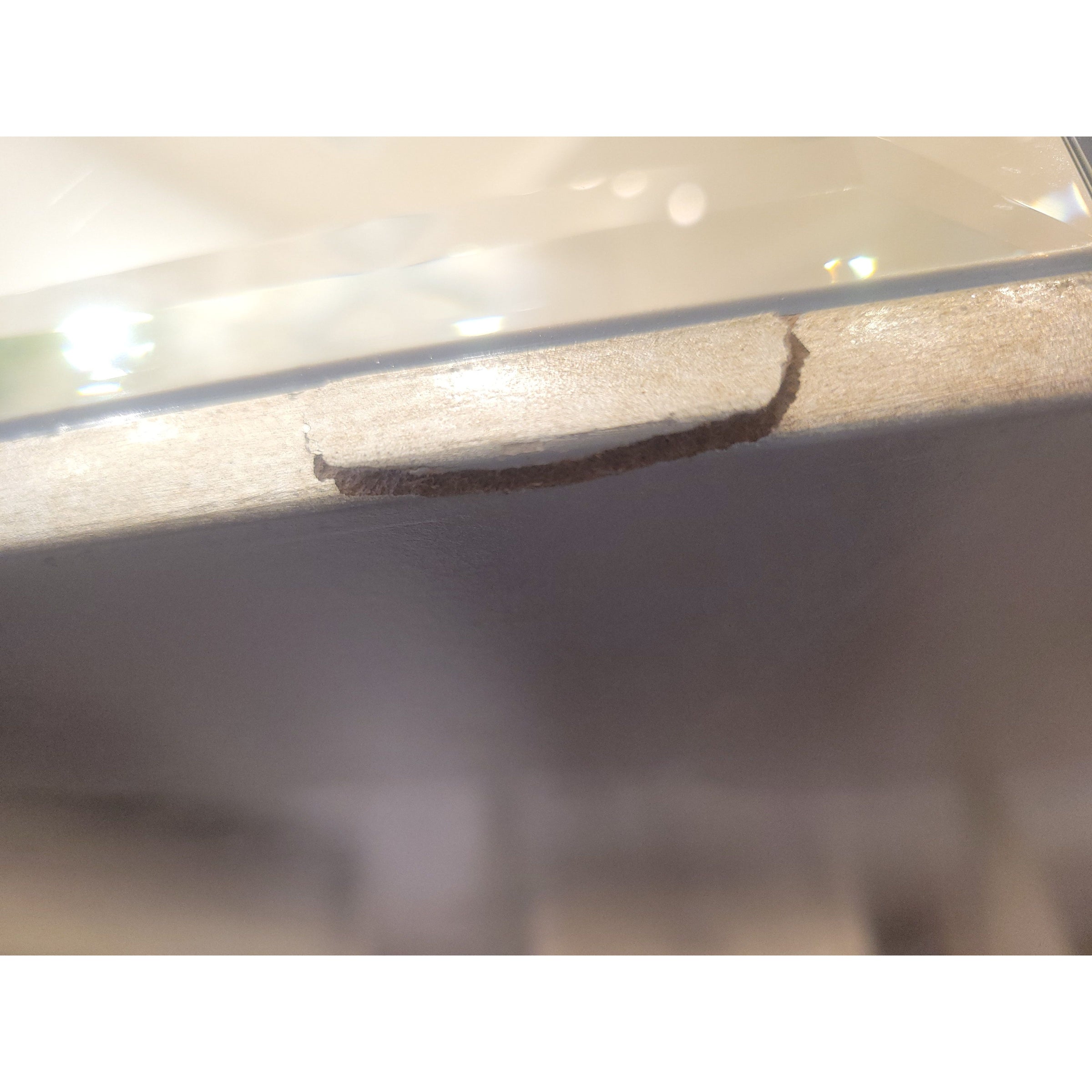 Mirrored Glass Silverleaf Finish Rectangular Coffee Table (As Is)