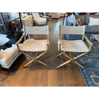 A Pair of 1970's  Beige Leather' Directors' Chairs