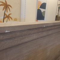 King-Sized Graywash Oak Farmhouse Bed (AS IS) - colletteconsignment.com