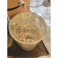 Tall Gold Mercury Glass Pillar Candle Holder