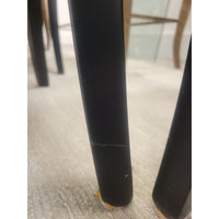 SET of 6 Italian Ebony Chairs w/ Fabric Seats by Costantini Pietro - colletteconsignment.com