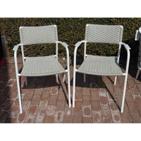 Pair of Echo Dining Armchairs in Silver - colletteconsignment.com