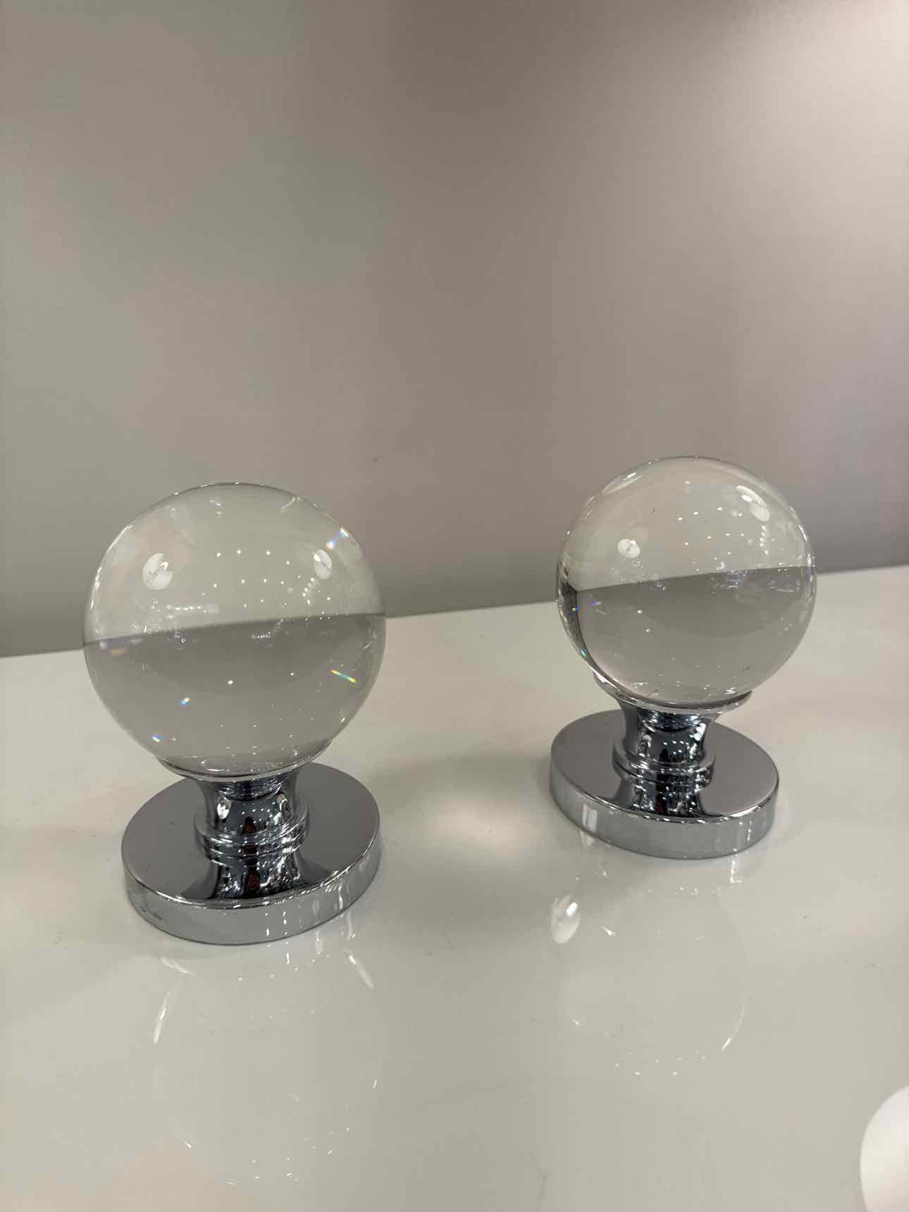 Kate Spade Crystal Oversized Pair of Doorknobs w/ Backplates (Chrome)