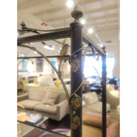 Iron Vine Motif Bookcase w/ Glass Shelves