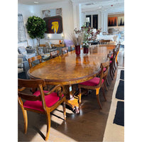 Custom Made Italian Wood Dining Table w/ Inlay