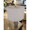 Gray Wood Table Lamp w/ White Shade