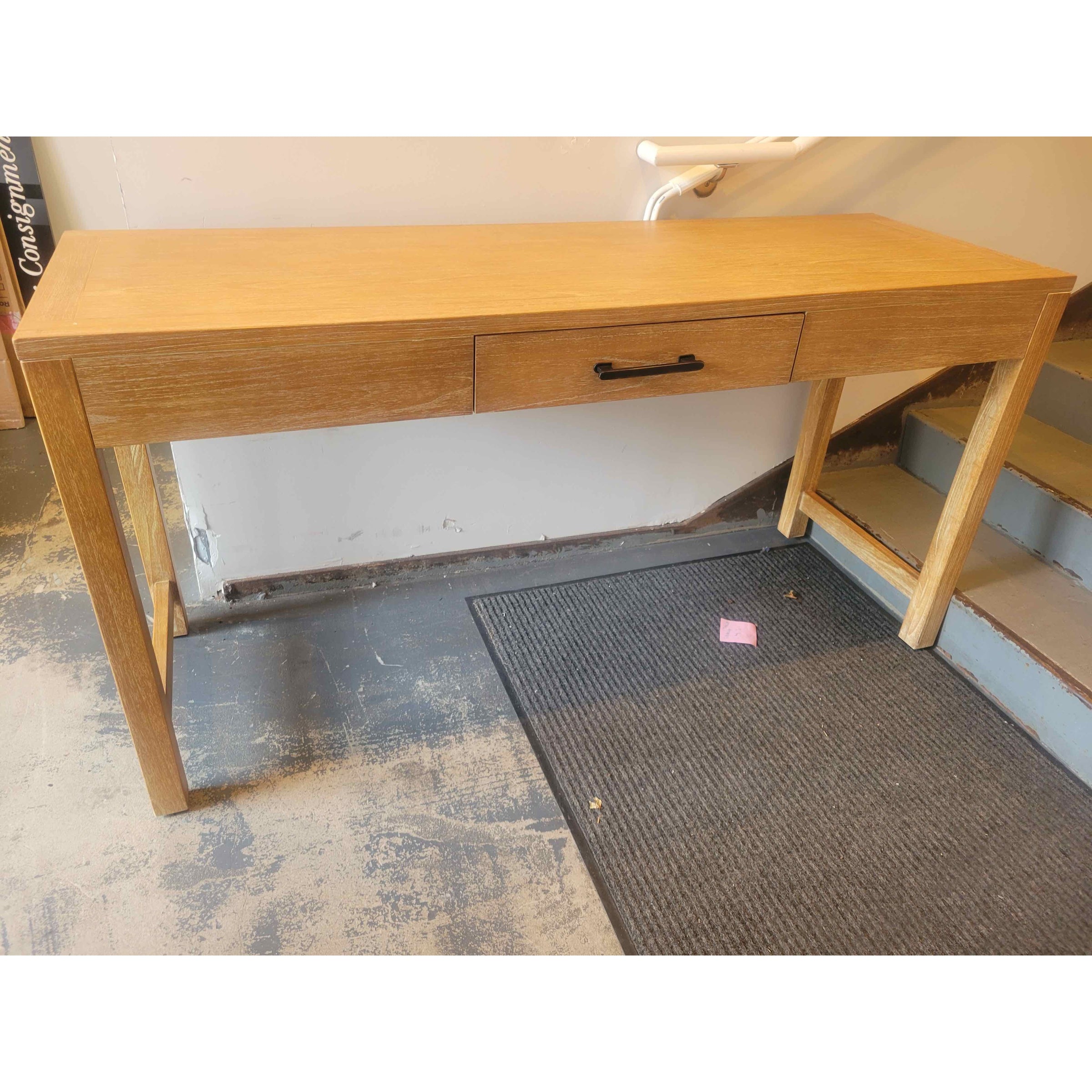 Natural Wood Writing Desk w/ 1 Drawer