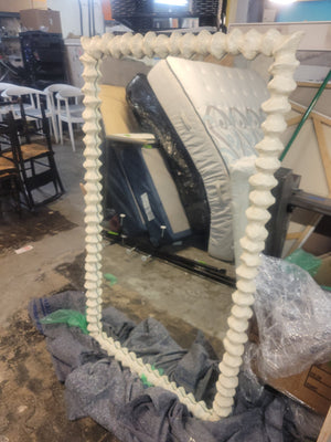 Frosted White Cast Resin Clyde Mirror by Oly Studio