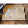 Antique Style World Map by American Map Corp. in Black Frame - AS IS