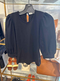 Women's Amanda Uprichard Size P Black Pomander T-Shirt Top