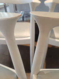SET of 4 White Lacquered Mahogany Danish Dining Chairs by Villa & House (AS IS)