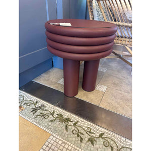 Giobagnara Maroon Leather Accent Table