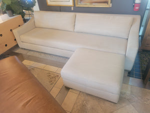 9-ft Belgian Linen Classic Slope Sofa w/ Ottoman by RH