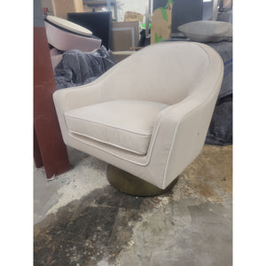 Gray Velvet Dominic Swivel Chair on Brass Base by Worlds Away (AS IS)