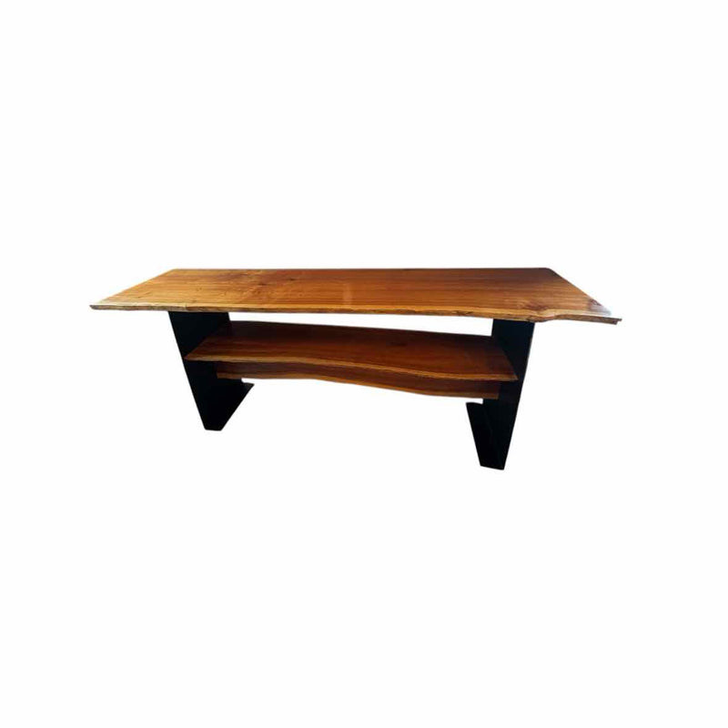 Trestle Walnut Console Table w/ Black Metal Legs by Chris Lehrecke