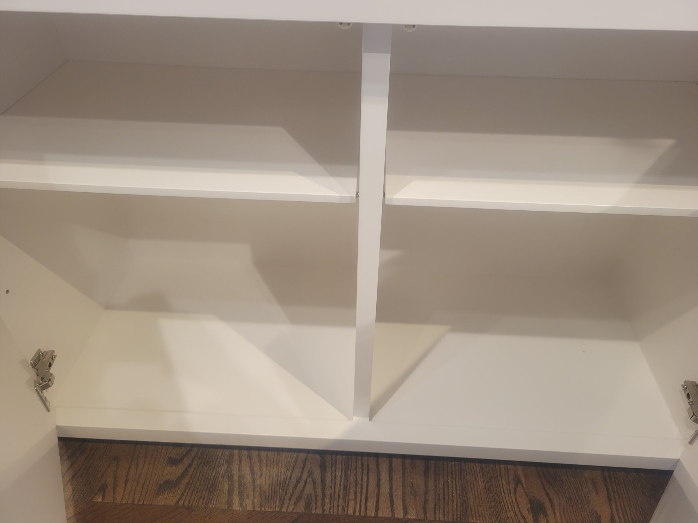 Custom 5-Door Matte White Lacquer Fish Scale Credenza w/ Glass Top