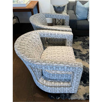 Pair of Bernhardt Interiors Gray & White Armchairs