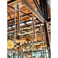 Contemporary Chrome Pendant Light w/ Alabaster Glass Plate